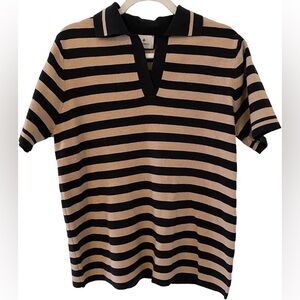 Tuckernuck Stripe Knit Polo Size Medium